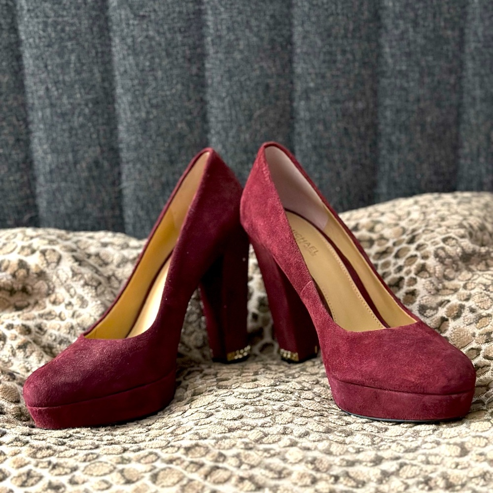 MICHAEL Michael Kors Woman's Sabrina Platform Pump - Merlot SIZE 7